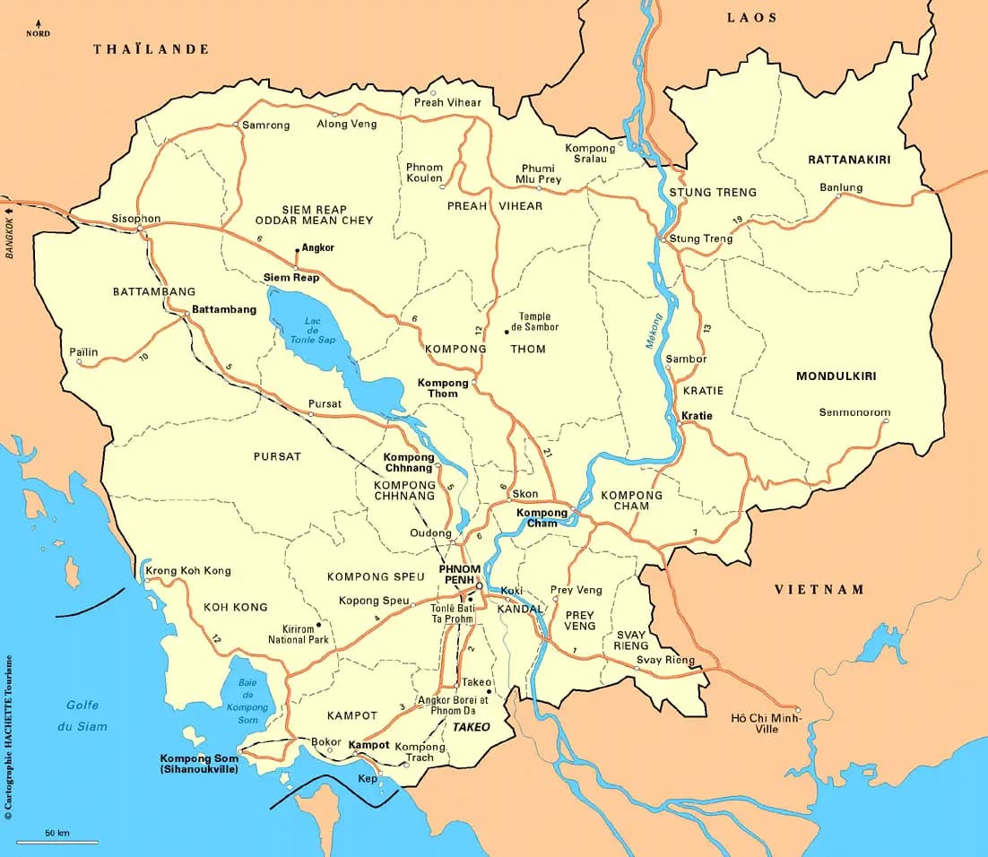 Carte du Cambodge