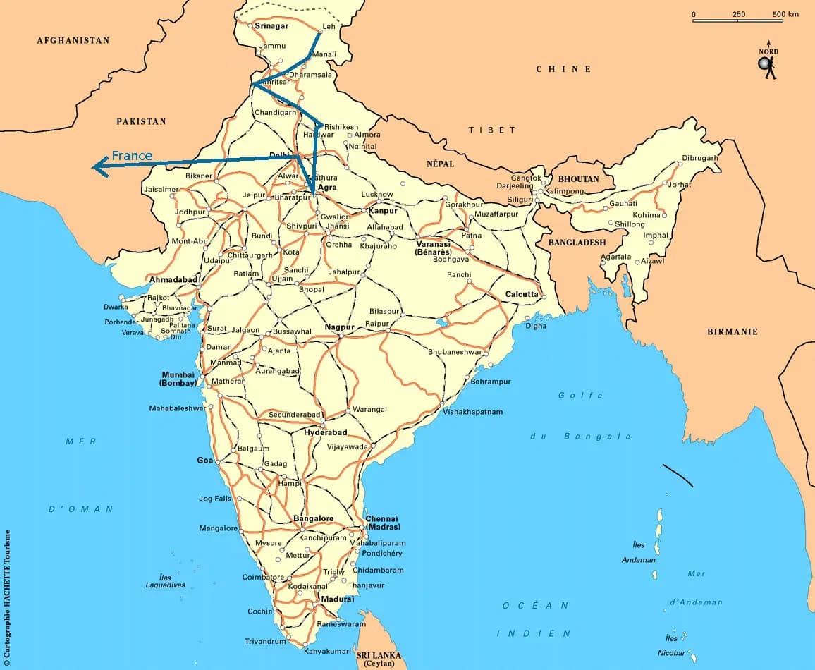 Carte complète de l’Inde