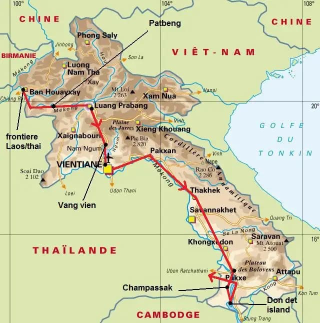 Carte du Laos
