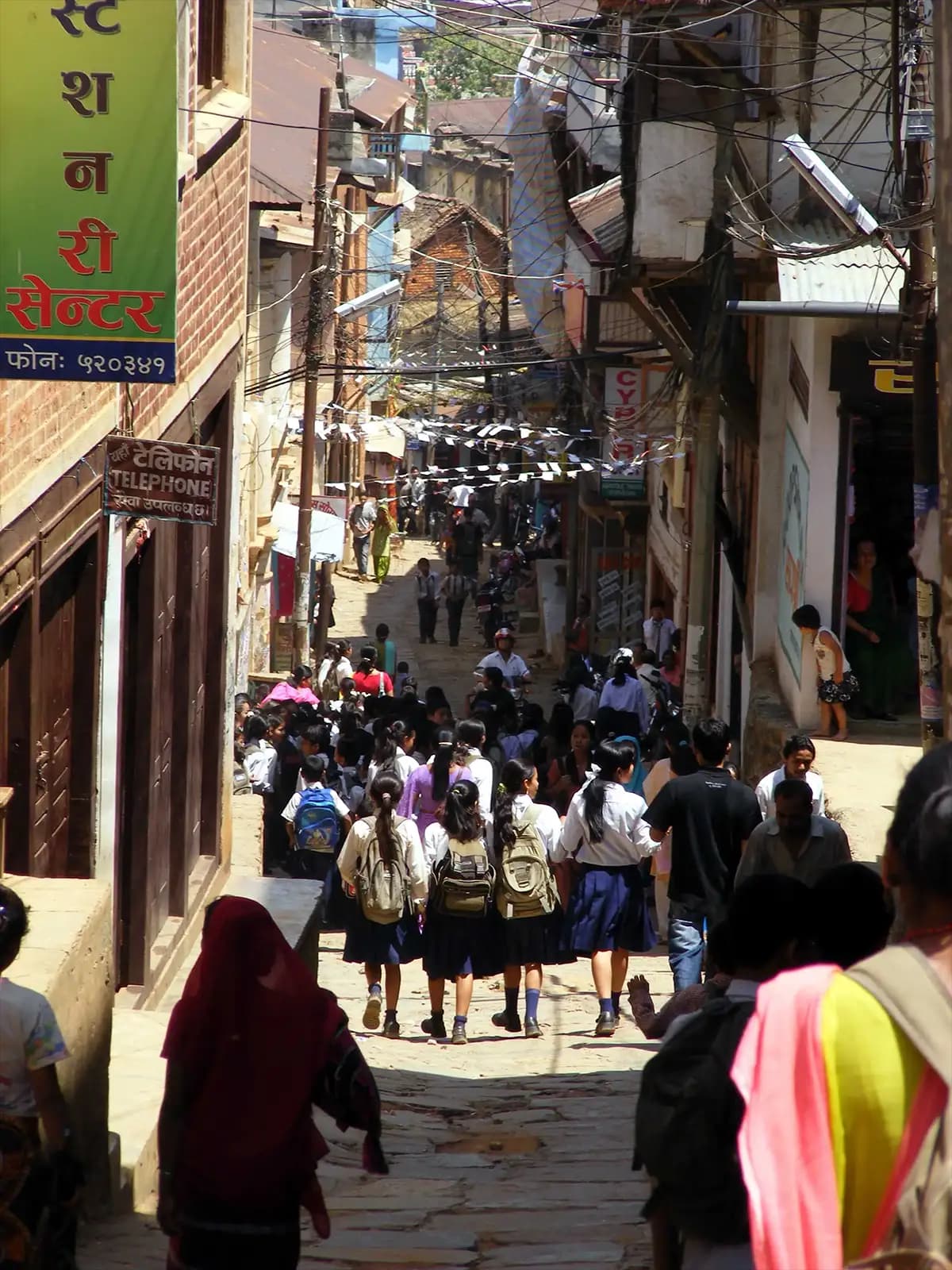 Vie locale dans une ruelle de Tansen - Népal