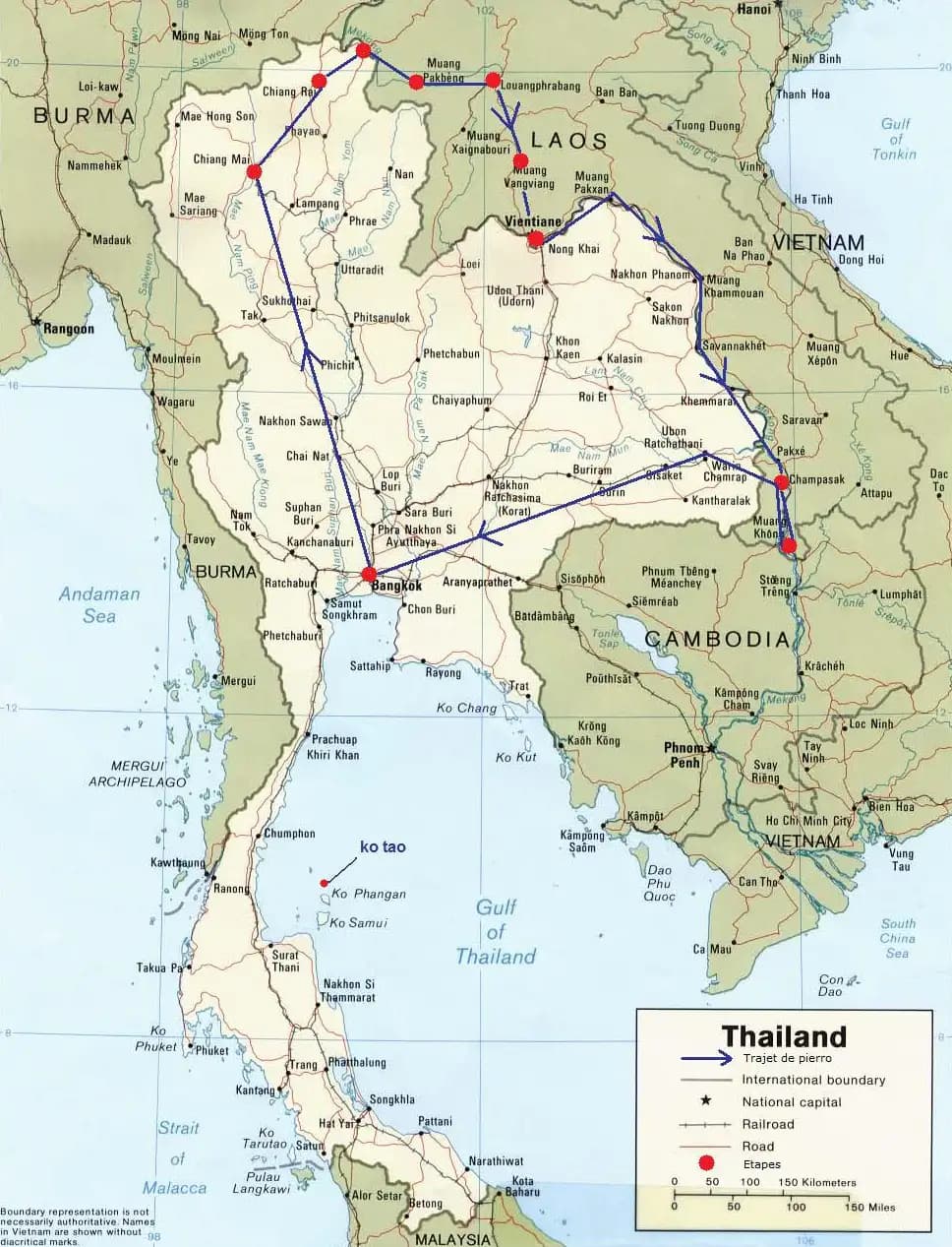 Itinéraire Thaïlande et Laos - Décembre 2008